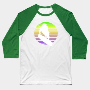 Kitesurfing Female Rider Silhouette Retro Sunset Baseball T-Shirt